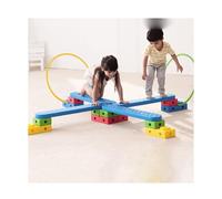 Percorso ad Ostacoli Set Di Giochi Per Interni Ed Esterni, Set Di Percorso Ad Ostacoli Da 114 Pezzi, Sviluppa L'equilibrio Fisico E La Coordinazione