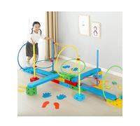 Percorso ad Ostacoli Set Di Gioco Sensoriale Con Ostacoli, Include Ostacoli, Cerchi Per Campana E Tavole Di Equilibrio, Coordinazione Corporea Per Giocare A Casa(Style 1)
