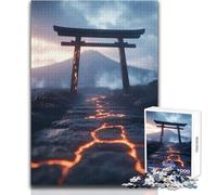 Percorso di lava verso il Monte Fuji, puzzle da 1000 pezzi per adulti, regalo educativo, gioco di abilità mentale, regalo memorabile e premuroso, dimensioni 38x26cm