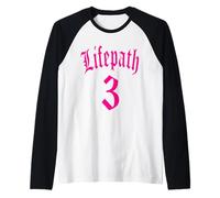 Percorso di Vita NUMEROLOGIA Nascita 3 Tre Numero Angelo Maglia con Maniche Raglan