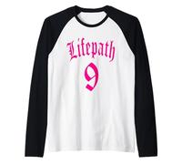 Percorso di Vita NUMEROLOGIA Nascita 9 Nove Numero Angelo Maglia con Maniche Raglan