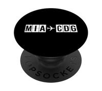 Percorso di volo MIA CDG Codici aerei Miami Paris PopSockets PopGrip Adesivo