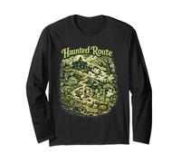 Percorso infestato Halloween Spooky Vintage Horror inquietante Classico Maglia a Manica