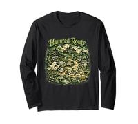 Percorso infestato Halloween Spooky Vintage Horror inquietante Classico Maglia a Manica