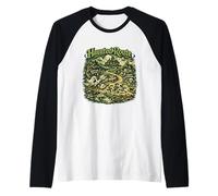 Percorso infestato Halloween Spooky Vintage Horror inquietante Classico Maglia con Maniche Raglan