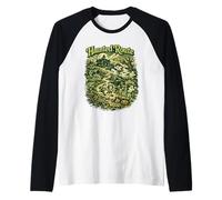Percorso infestato Halloween Spooky Vintage Horror inquietante Classico Maglia con Maniche Raglan