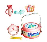 Percussion Instrument Music Drum, 6 Pieces Educational Kids Drum, ABS Preschool Musical Toys, Early Learning Instruments for Birthday, New Year, Christmas, Easter, 19x18x11.5cm