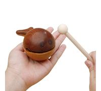 Percussion Instrument, Wood Fish Temple Block, Wooden Toy, Fish Drum Ornament for Meditation, Work, Travel, Outdoor, Living Room, 3.94 inches, Multicolor