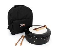 Percussion Plus Bodhran nero accordabile a mano con cassa e ribaltabili - 14"
