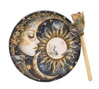Percussione manuale da 25,4 cm, strumento sciamano, elegante strumento egiziano, ritmo della della luna, percussioni musicali portatili durevoli, strumento spirituale tradizionale per cerimonie