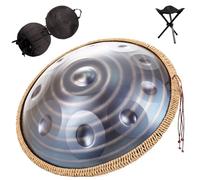 Percussioni A Mano, Tamburi A Mano In Acciaio, Handpan Drum In Acciaio Per Adulti, Handpan In Re Minore, Strumento A Tamburo Handpan - 22 Pollici 9 Note 432 Hz/440 Hz Tamburo Per Lingua(Dark,432HZ)