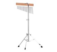 Percussioni con campanelli eolici Campanello a vento da tavolo con supporto in legno Strumento a percussione musicale a fila singola 25 toni(Silver silver stand)