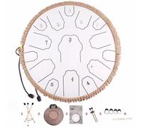 Percussioni pacifiche: trova la pace interiore con la tua melodia personalizzata e consapevole, tamburo a pioggia da 13 pollici e 15 note(White)