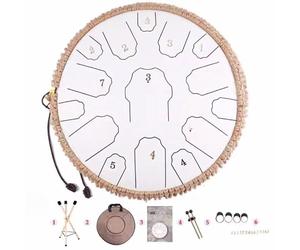 Percussioni pacifiche: trova la pace interiore con la tua melodia personalizzata e consapevole, tamburo a pioggia da 13 pollici e 15 note(White)