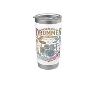 Percussioni Steampunk vintage del batterista distruggendo il silenzio Bicchiere termico in acciaio inox doppia parete