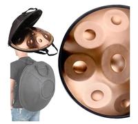 Percussioni - Tamburo A Mano Armonico Professionale In Re Minore 9/10/12 Note 440Hz 22 Pollici Steel Hand Drum, Strumento Handpan Per Adulti Con Borsa, Bacchette, Supporto Hand Pan(Gold,12 Notes (432H