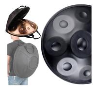 Percussioni - Tamburo A Mano Armonico Professionale In Re Minore 9/10/12 Note 440Hz 22 Pollici Steel Hand Drum, Strumento Handpan Per Adulti Con Borsa, Bacchette, Supporto Hand Pan(Silver,12 Notes (44