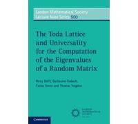 Percy Deift Guil The Toda Lattice and Universality for the Computati (Tascabile)