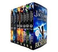 Percy Jackson Collection Lot de 7 livres (Voleur de foudre, mer de monstres, malédiction des titans, bataille du labyrinthe, dernier olympien, héros grecs, dieux grecs)
