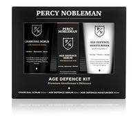 Percy Nobleman Age Defence Kit, un set regalo di skincare per uomini contenente lo Scrub Viso (AHA Naturali), il Siero Viso ultra-idratante (Acido Ialuronico) e la Crema Idratante (Vitamina C)