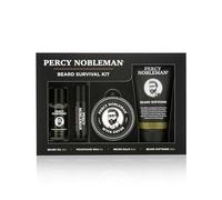 Percy Nobleman Kit per la Barba, un set per la cura della barba contenente un olio profumato per la barba, un balsamo per la barba, una cera per i baffi e un ammorbidente per la barba