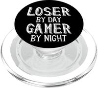 Perdente Di Giorno Gamer Di Notte Scherzo Sarcastico Per Perdenti Idioti PopSockets PopGrip per MagSafe