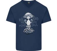 Perdere il Mio Mind Magia Funghi Lsd Trippy Uomo Scollo A V Cotone T-Shirt