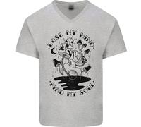 Perdi La Testa Maglietta In Cotone V-Neck Divertente Con Funghi Magici E Droga