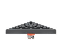 perdita del bagno, Scarico a pavimento antiodore dritto for angolo da parete for bagno in acciaio inox triangolare(Grijs)