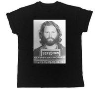 perdu Men's Jim Morrison Mugshot Tshirt Cool Short Sleeve T-Shirt Black - M