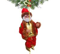 Père Grimpant Sur Corde - Peluche Musicale 12,5x13cm, Décoration De Créative Avec Lumière | Père Pour Arbre, Maison, Échelle, Fêtes, Salon, Chambre, Ambiance Festive