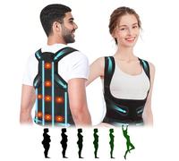 Perechges 8 Magneti Correttore Posturale Spalle, Fascia Lombare Supporto Schiena, Correzione Della Scoliosi E Della Gobba, Fornisce Forma per il Collo, Spalle Schiena Favorisce Fisico Donna Uomo (L)