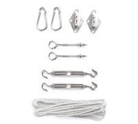 Perel 5454 - Set di montaggio e fissaggio per tenda a vela, colore: Grigio