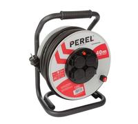 Perel 820114 Avvolgicavo Professionale, Bianco