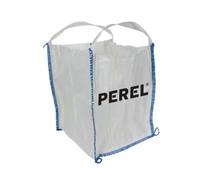 Perel Big bag 300L, sacco per rifiuti da costruzione, sacco da giardino, sacco di stoccaggio, resistente ai raggi UV, pieghevole, riutilizzabile, robusto con manici, 65 x 65 x 71 cm