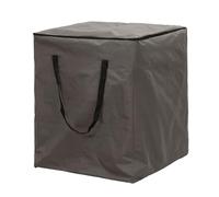 Perel Borsa portaoggetti, borsa per mobili da giardino, borsa per cuscini, copertura per cuscini per mobili da giardino, copertura protettiva, impermeabile, grigia, 75 cm x 75 cm x 90 cm