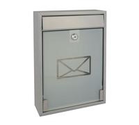 Perel Cassetta postale Milano, a parete, frontale in vetro, incl. 2 chiavi, dimensioni (A x L x P) 36 x 26 x 8 cm, grigio argentato