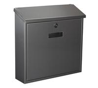 Perel cassetta postale monaco da esterno grigio argento da muro con targhetta e serratura, cassetta in acciaio inox con 2 chiavi e accessori di montaggio, resistente alle intemperie, montaggio a muro