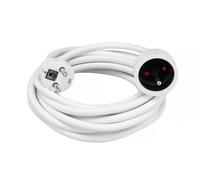 Perel Cavo di prolunga, H05VV-F 3G1.5, 5 m, 16 A/230 V, 3500 W, tipo E/F, per uso interno, PVC, bianco