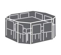 Perel Copertura per set da giardino 220 x 220 x 95 cm, impermeabile e resistente ai raggi UV, telo ottagonale per mobili da esterno contro pioggia e sporco, copertura all-weather robusta, grigio