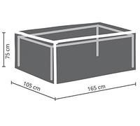 Perel Copertura protettiva per tavolo fino a 160 cm, grigia, rettangolare, 165 cm x 105 cm x 75 cm