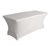 Perel Copritavolo elasticizzato nero 180 x 75 x 74 cm per tavoli rettangolari copertura elastica con tasche per piedi lavabile aderente per matrimoni feste eventi fiere