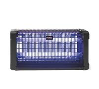 Perel Distruggi-insetti elettrico, lampada UV, lampada per zanzare, trappola per mosche, anti-zanzare, anti mosche, anti vespe, griglia ad alta tensione 2800 V, 100 m², contenitore di raccolta, nero