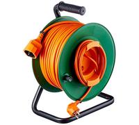 Perel EGCR50N2-G Avvolgicavo da Giardino, 50 m, 3G1.5, Schuko, 3200 W - NUOVO