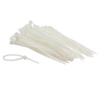 Perel Set fascette in nylon 2,5x100mm - Bianco, resistente ai raggi UV, 100 pz