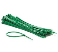 Perel Fascette in nylon verdi, 100 pezzi, legacavi 300 x 4,8 mm, resistenti ai raggi UV, auto-bloccanti, capacità di trazione 36 kg, per applicazioni pesanti interne ed esterne
