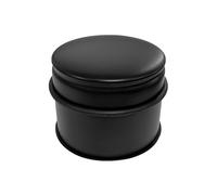 Perel Fermaporta, rotondo in acciaio inossidabile, fermaporta da pavimento, confezione da 4, resistente, senza foratura, anello protettivo in gomma inferiore antiscivolo, nero, 1 kg