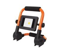 Perel Lampada da lavoro LED portatile 10 W 1000 lumen 4000 K bianco neutro IP64 con supporto regolabile e impugnatura soft grip per uso interno ed esterno