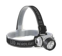 Perel Lampada Frontale con 7 Led Ultra Luminoso Bianco, Nero