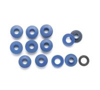 Perel Occhielli per telo 12 mm, occhielli a pressione in PVC blu, set da 10, fissaggio facile con martello per teloni tende e fai da te